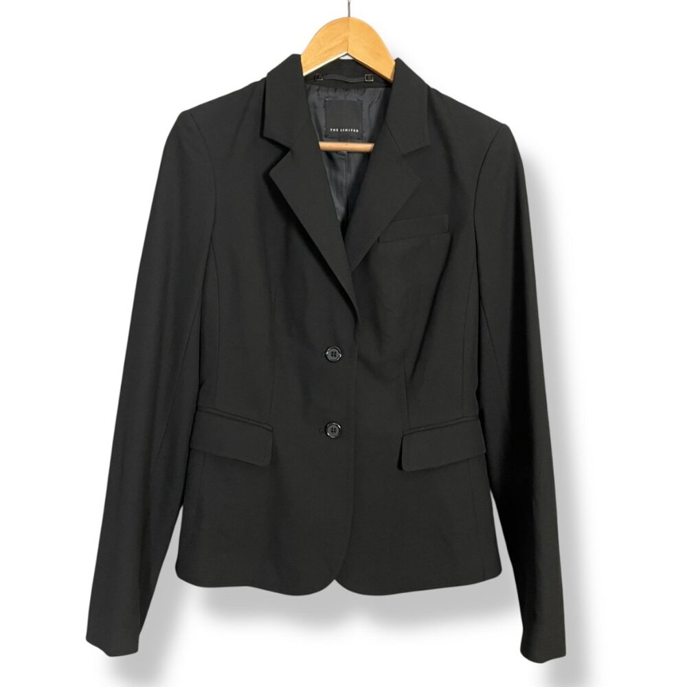 The Limited Blazer Women Black Tailored Size 4 Stitching Detail Interview Career